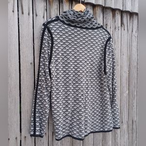 CK Calvin Klein loose fit pullover cowl neck black white cotton sweater Womens M